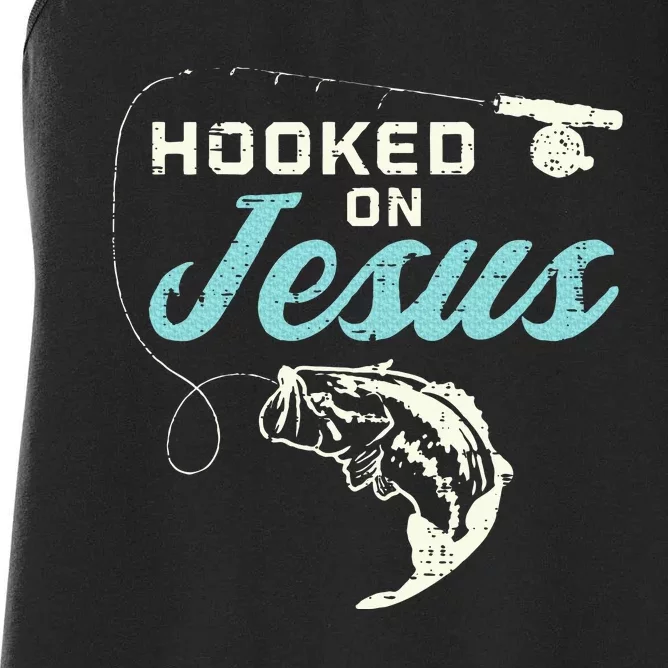 Hook On Jesus Bass Fishing Christian Religious God Gift Women's Racerback Tank