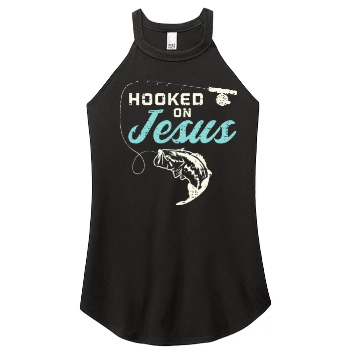 Hook On Jesus Bass Fishing Christian Religious God Gift Women’s Perfect Tri Rocker Tank