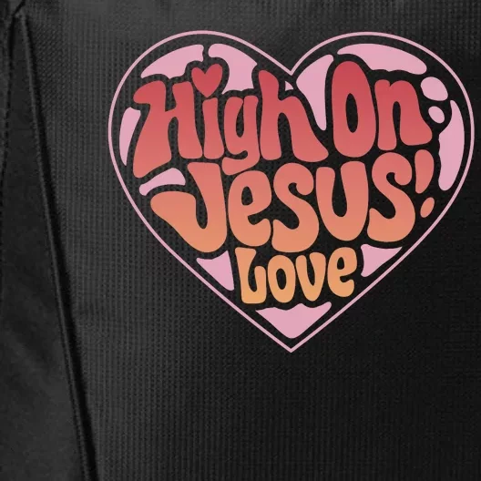 High On Jesus Love Heart Christian City Backpack