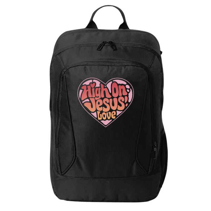 High On Jesus Love Heart Christian City Backpack