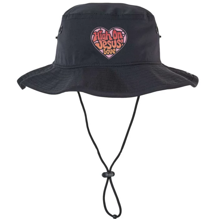 High On Jesus Love Heart Christian Legacy Cool Fit Booney Bucket Hat