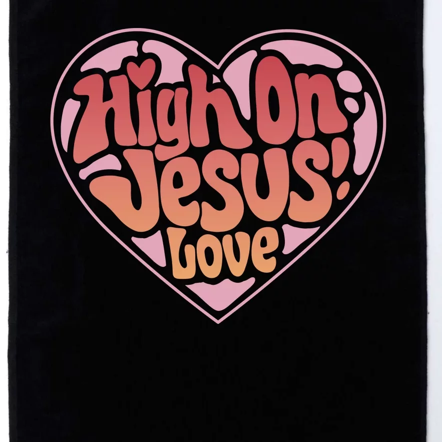 High On Jesus Love Heart Christian Platinum Collection Golf Towel