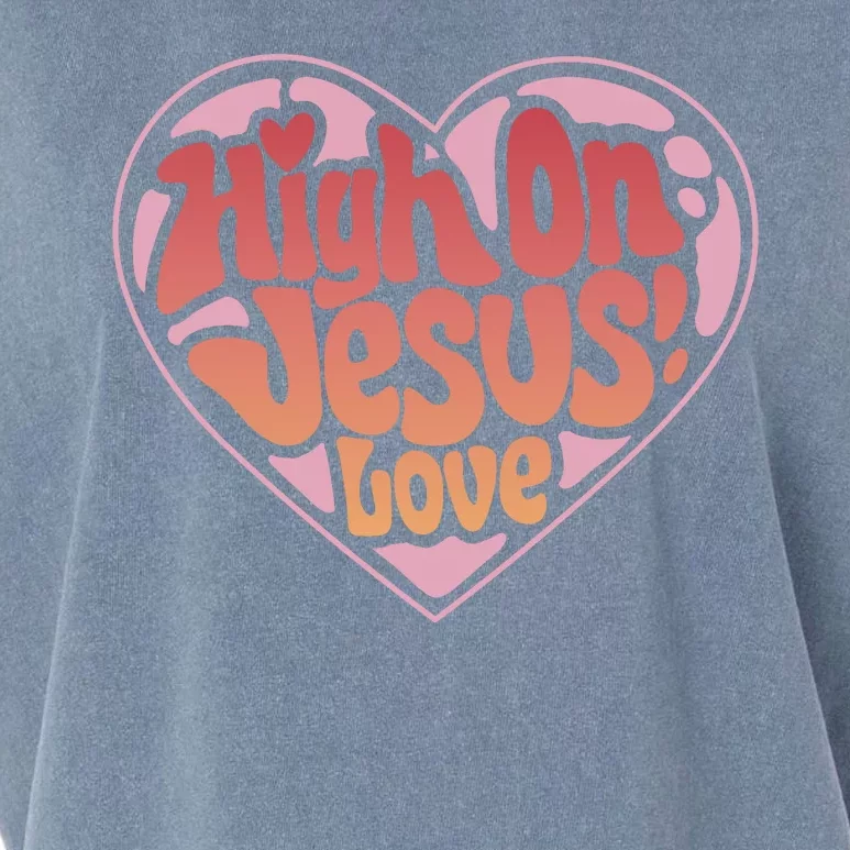 High On Jesus Love Heart Christian Garment-Dyed Women's Muscle Tee