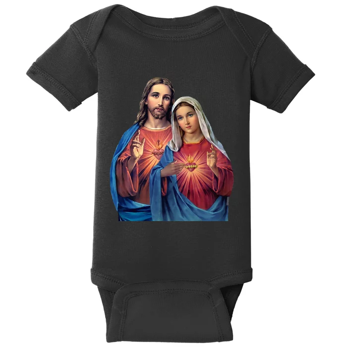 Hearts Of Jesus And Mary Very Close Together Baby Bodysuit