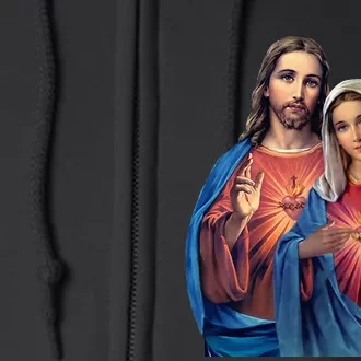 Hearts Of Jesus And Mary Very Close Together Full Zip Hoodie