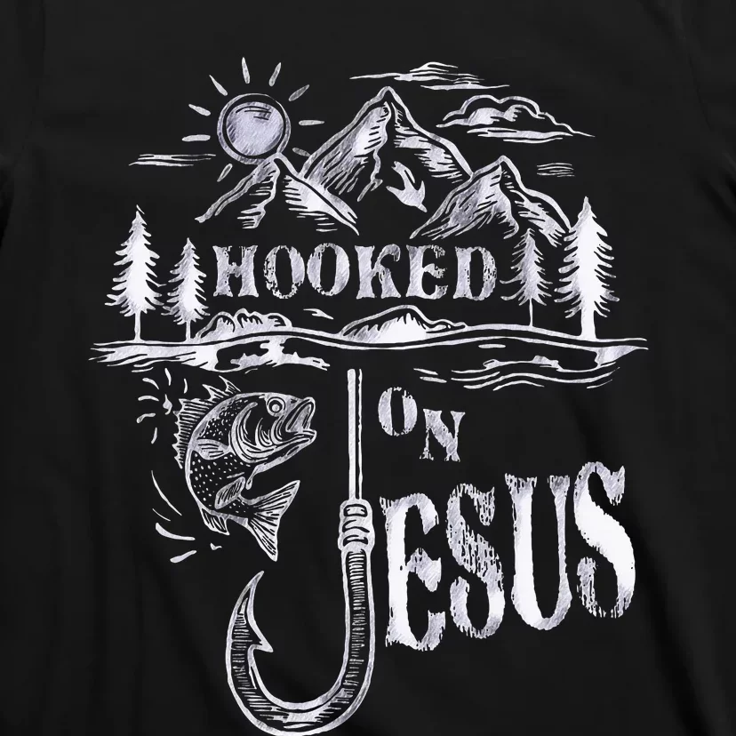 Hooked On Jesus Christ Faith Hope Love Religious T-Shirt