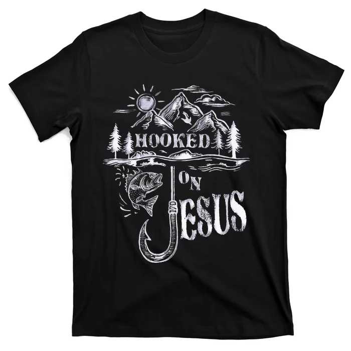 Hooked On Jesus Christ Faith Hope Love Religious T-Shirt