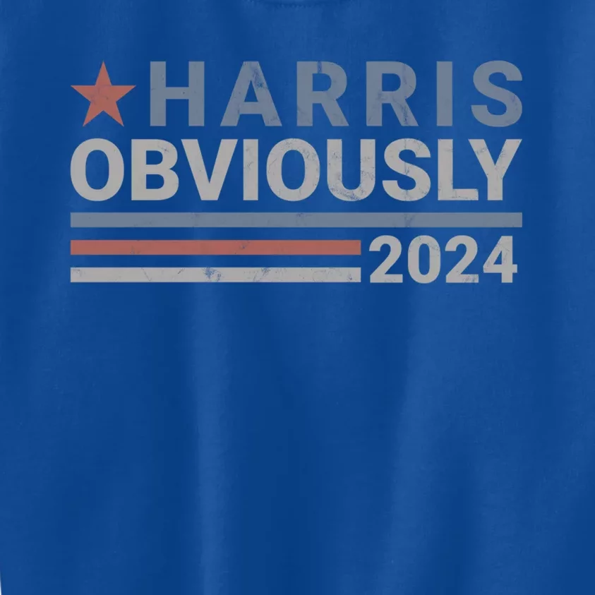 Harris Obviously Kamala 2024 Gift Kids Sweatshirt