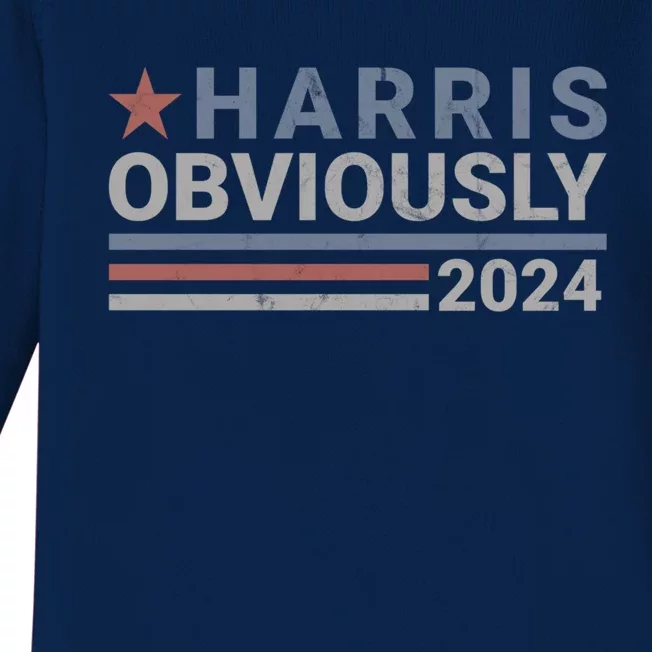 Harris Obviously Kamala 2024 Gift Baby Long Sleeve Bodysuit