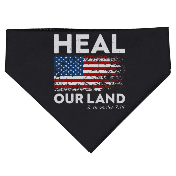 Heal Our Land Patriotic Christian USA-Made Doggie Bandana