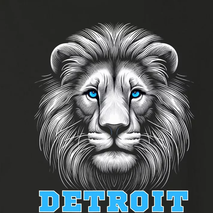 Head Of Lion With Blue Eyes Detroit Michigan Football Fan Toddler Long Sleeve Shirt