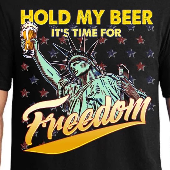 Hold My Beer It's Time For Freedom Statue Of Liberty Pajama Set