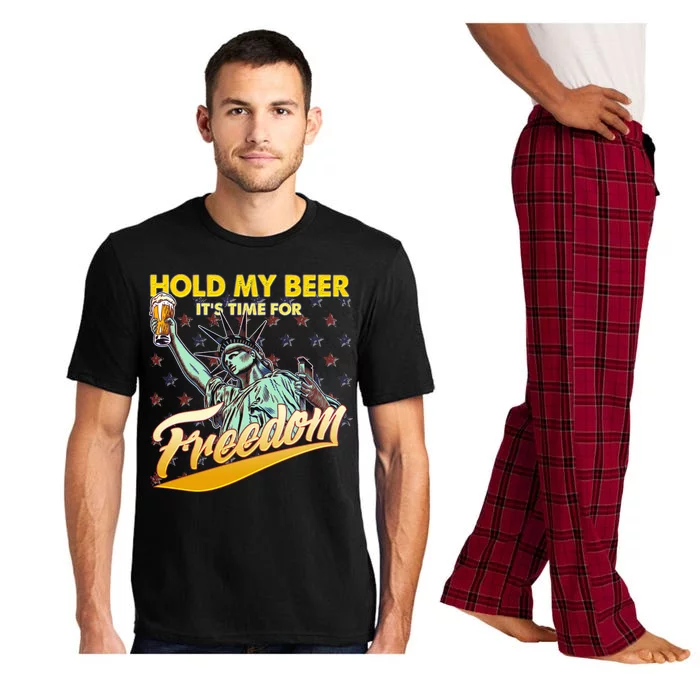 Hold My Beer It's Time For Freedom Statue Of Liberty Pajama Set