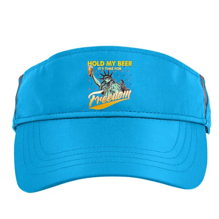 Hold My Beer It's Time For Freedom Statue Of Liberty Adult Drive Performance Visor