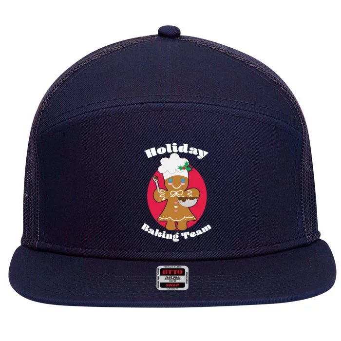 Holiday Baking Team Gingerbread 7 Panel Mesh Trucker Snapback Hat