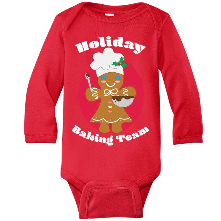 Holiday Baking Team Gingerbread Baby Long Sleeve Bodysuit