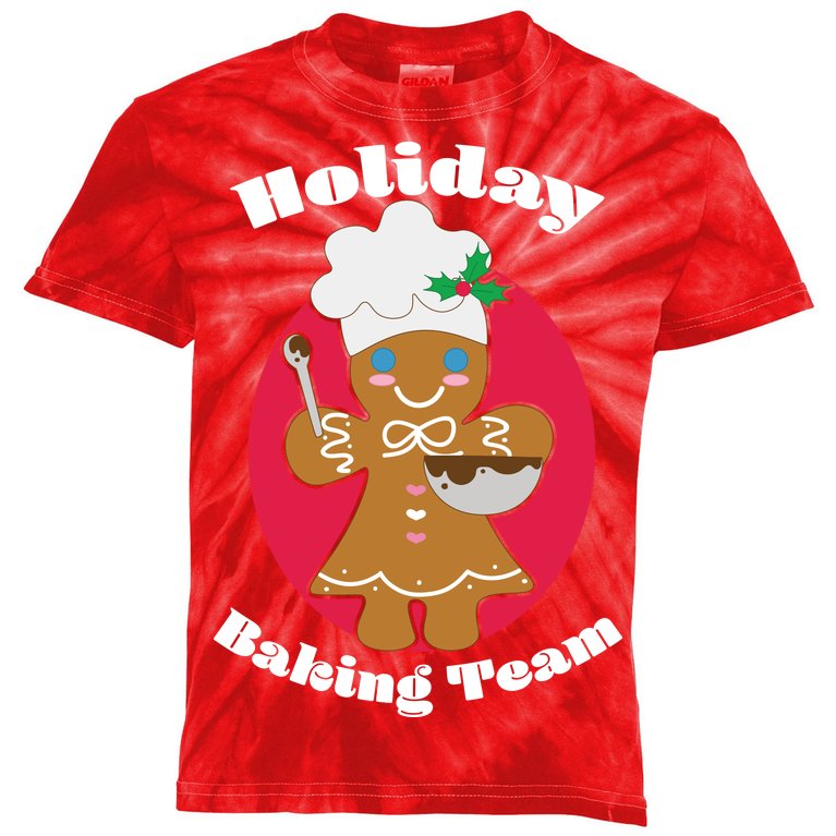 Holiday Baking Team Gingerbread Kids Tie-Dye T-Shirt