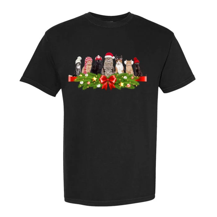 Holiday Christmas Cats Garment-Dyed Heavyweight T-Shirt