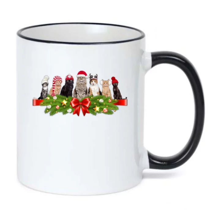 Holiday Christmas Cats Black Color Changing Mug