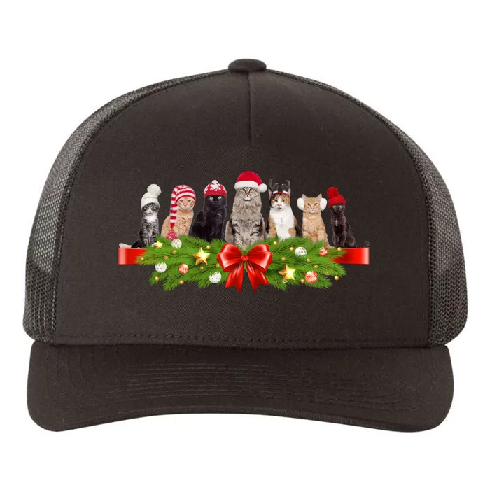 Holiday Christmas Cats Yupoong Adult 5-Panel Trucker Hat