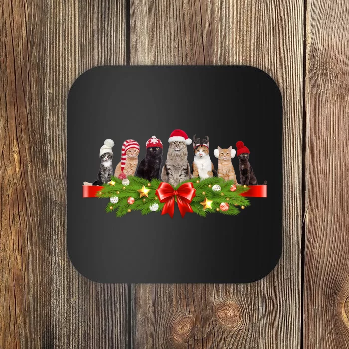 Holiday Christmas Cats Coaster