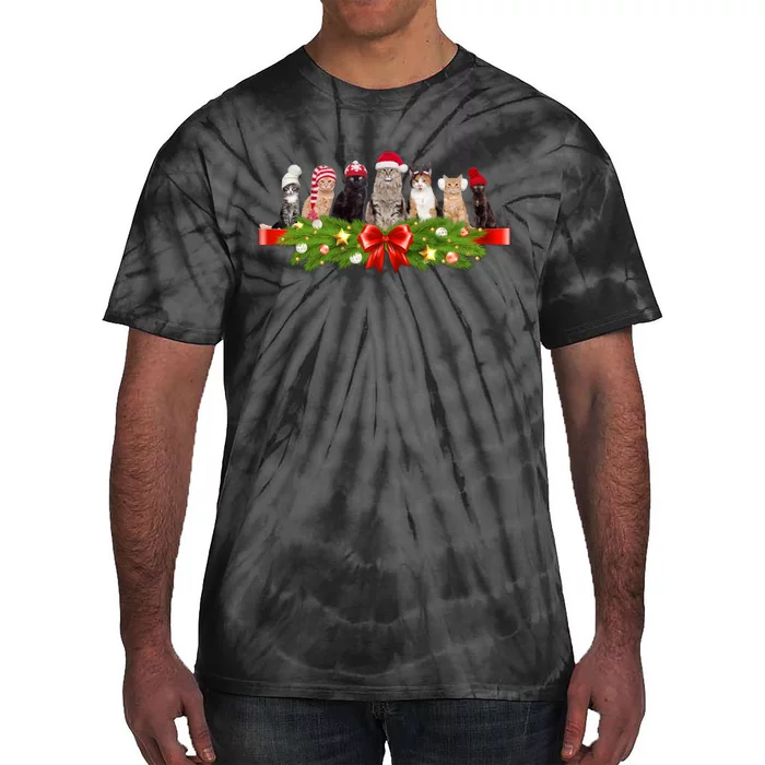 Holiday Christmas Cats Tie-Dye T-Shirt