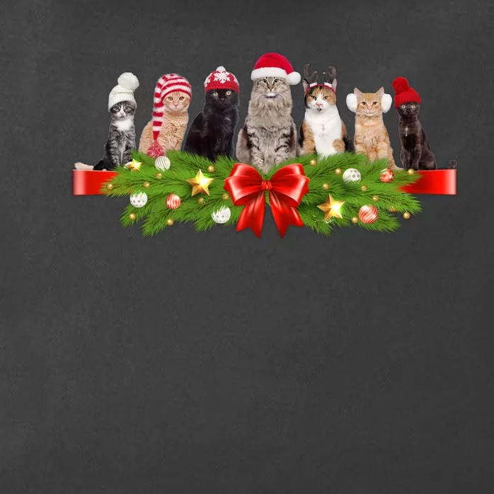 Holiday Christmas Cats Zip Tote Bag