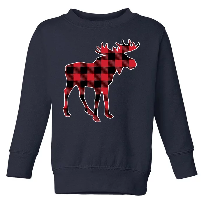 Holiday Plaid Moose Toddler Sweatshirt