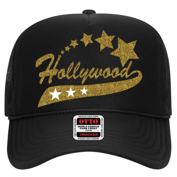 Hollywood Walk Of Fame California High Crown Mesh Trucker Hat