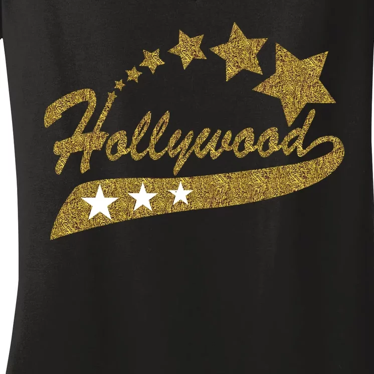 Hollywood Walk Of Fame California Women's V-Neck T-Shirt