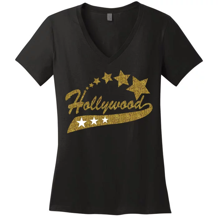 Hollywood Walk Of Fame California Women's V-Neck T-Shirt