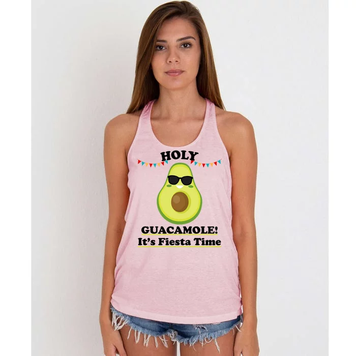 Holy Guacamole Its Fiesta Time Women's Knotted Racerback Tank