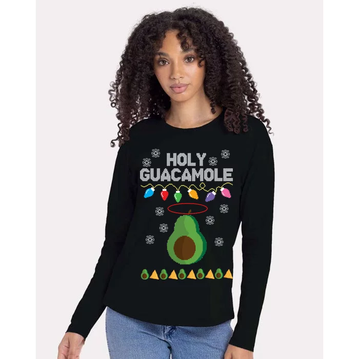 Holy Guacamole Ugly Christmas Womens Cotton Relaxed Long Sleeve T-Shirt