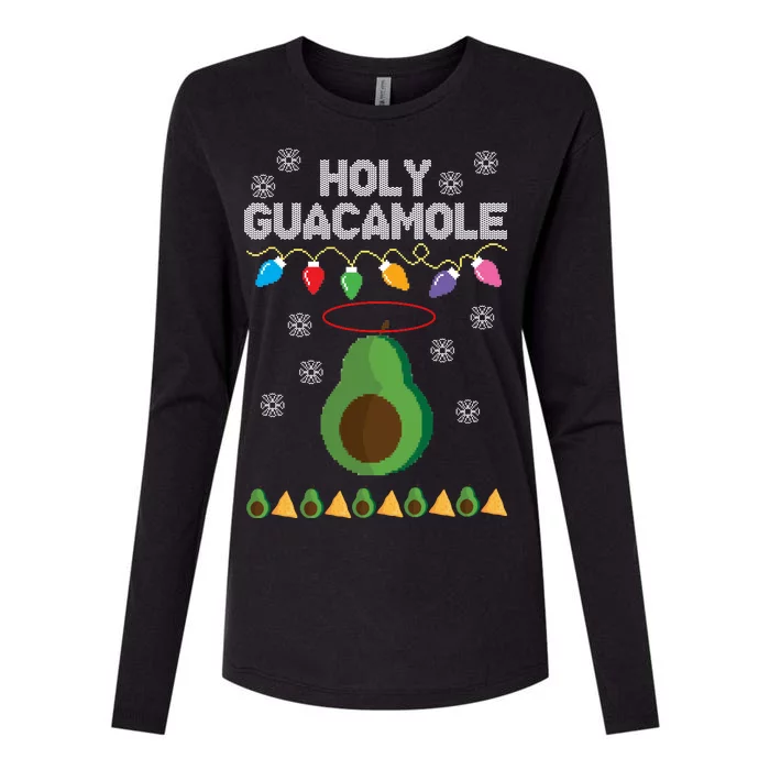 Holy Guacamole Ugly Christmas Womens Cotton Relaxed Long Sleeve T-Shirt