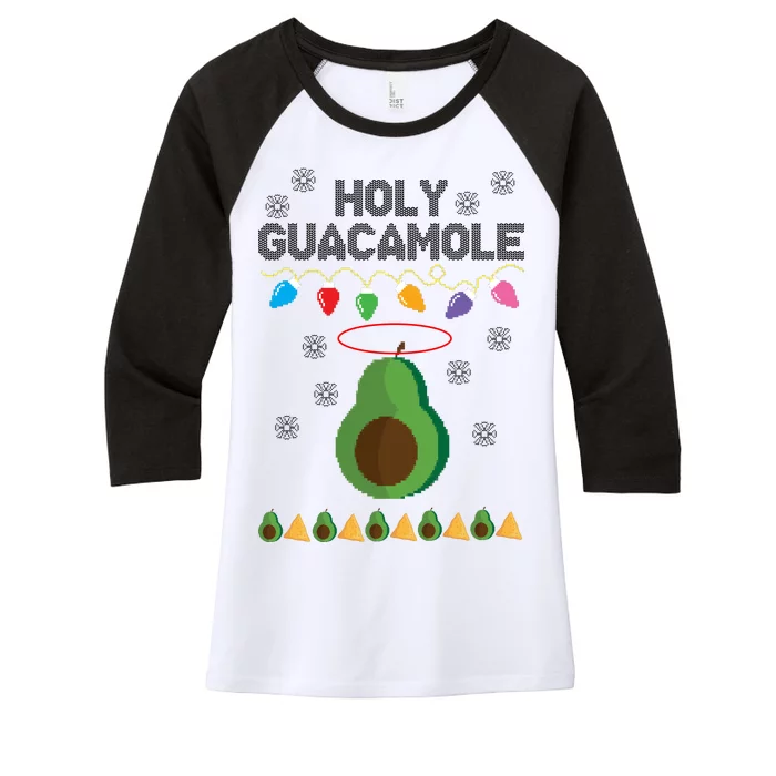 Holy Guacamole Ugly Christmas Women's Tri-Blend 3/4-Sleeve Raglan Shirt