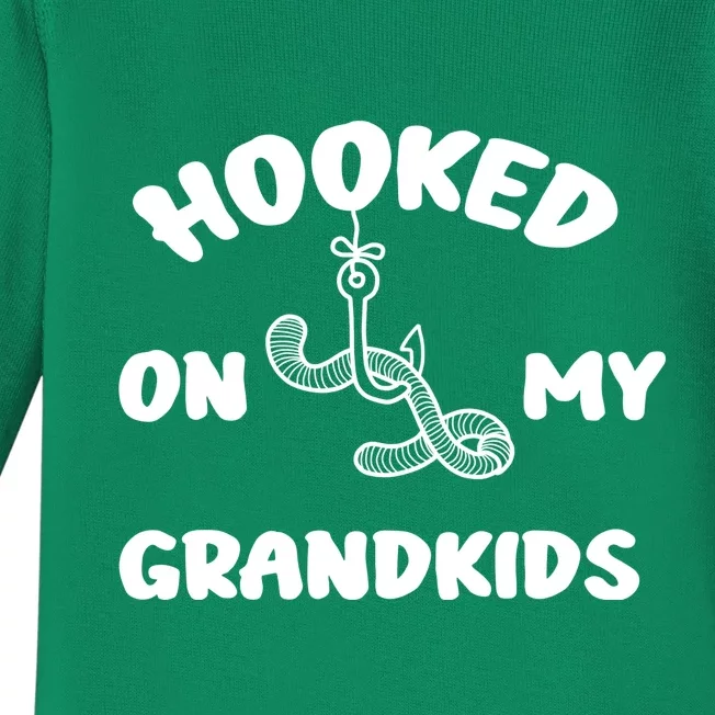 Hooked On My Grandkids Baby Long Sleeve Bodysuit