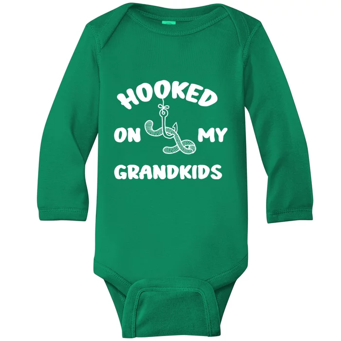 Hooked On My Grandkids Baby Long Sleeve Bodysuit