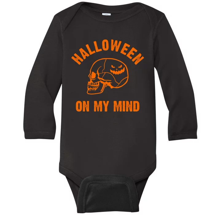 Halloween On My Mind Baby Long Sleeve Bodysuit