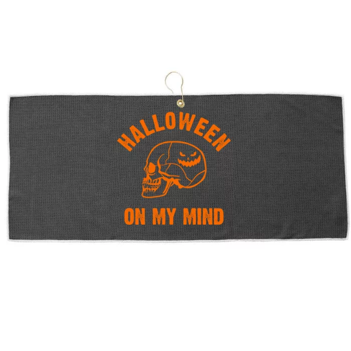 Halloween On My Mind Large Microfiber Waffle Golf Towel