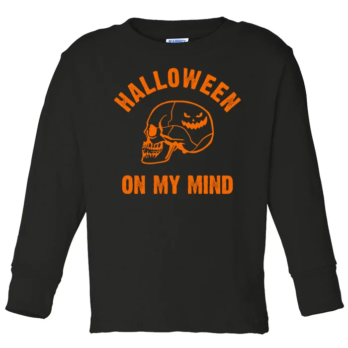 Halloween On My Mind Toddler Long Sleeve Shirt