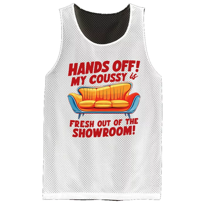 Hands Off My Coussy Is Off The Showroom! Meme Funny Mesh Reversible Basketball Jersey Tank