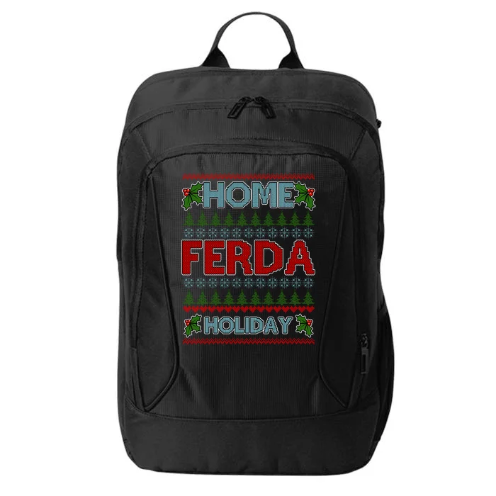 Home Freda Holiday Ugly Christmas Sweater City Backpack