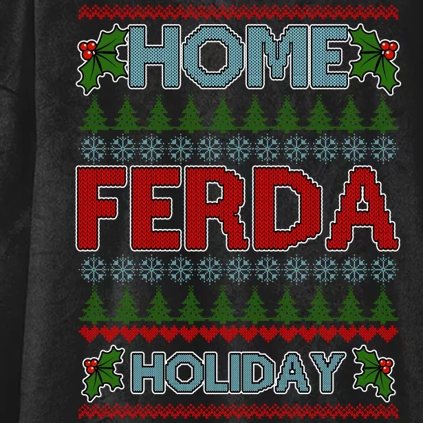 Home Freda Holiday Ugly Christmas Sweater Hooded Wearable Blanket