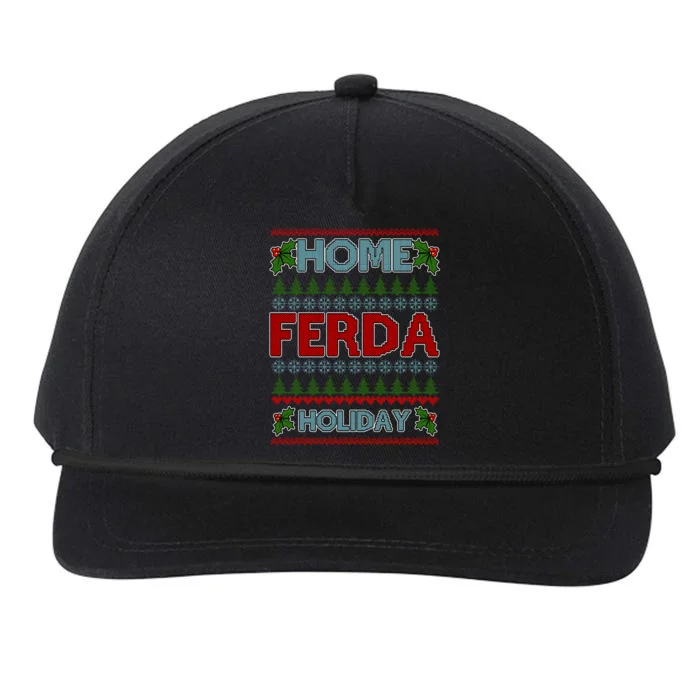 Home Freda Holiday Ugly Christmas Sweater Snapback Five-Panel Rope Hat