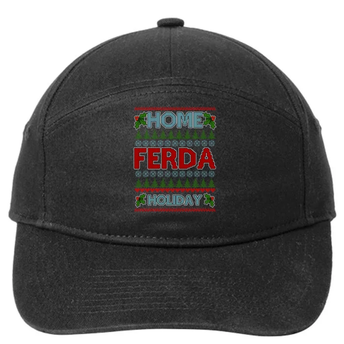 Home Freda Holiday Ugly Christmas Sweater 7-Panel Snapback Hat