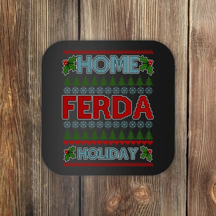 Home Freda Holiday Ugly Christmas Sweater Coaster