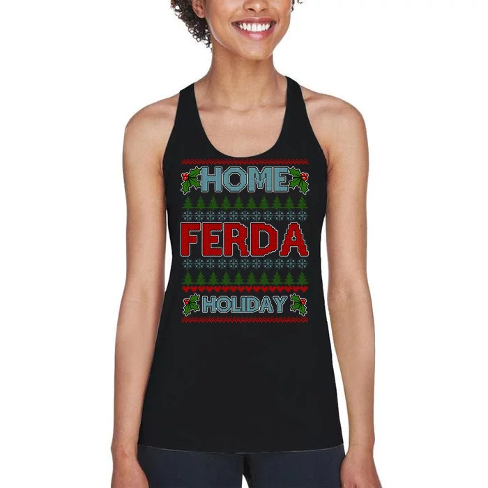 Home Freda Holiday Ugly Christmas Sweater Women's Racerback Tank