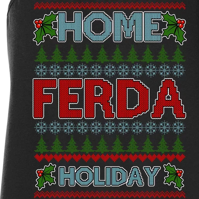 Home Freda Holiday Ugly Christmas Sweater Women's Racerback Tank