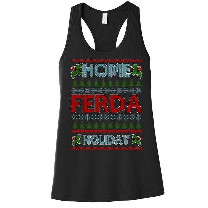 Home Freda Holiday Ugly Christmas Sweater Women's Racerback Tank