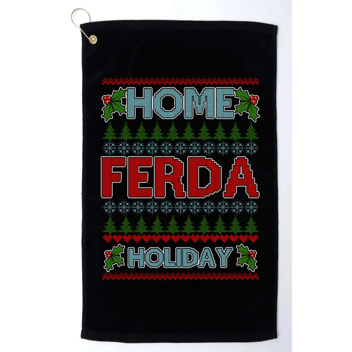 Home Freda Holiday Ugly Christmas Sweater Platinum Collection Golf Towel